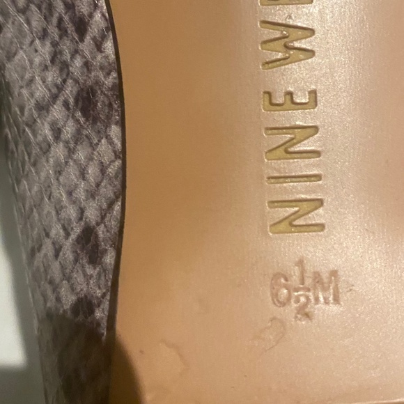 Nine West snakeskin pointed toe  ballet flats. Sz 6.5 - Picture 13 of 16